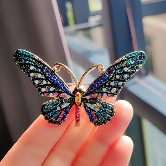 Anthropologie Jewelry - Brooch Colorful Butterfly Brooch